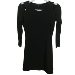 Factory By Erik Hart Black Bodycon Dress Cut Out Shoulders Size M